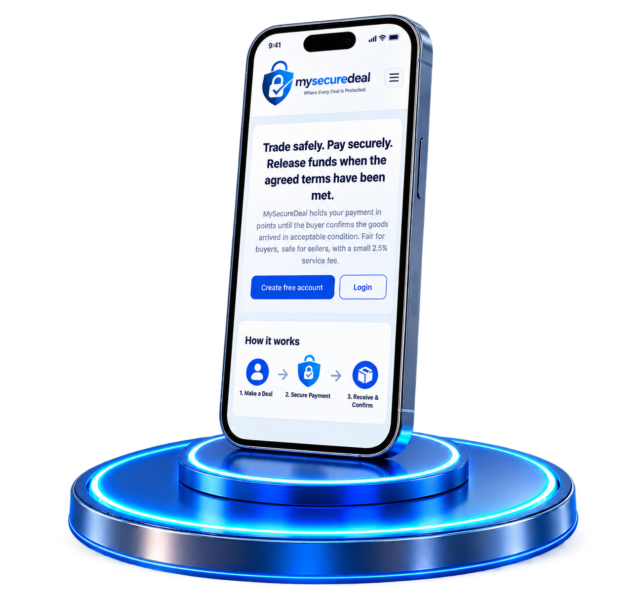 MySecureDeal app on a phone